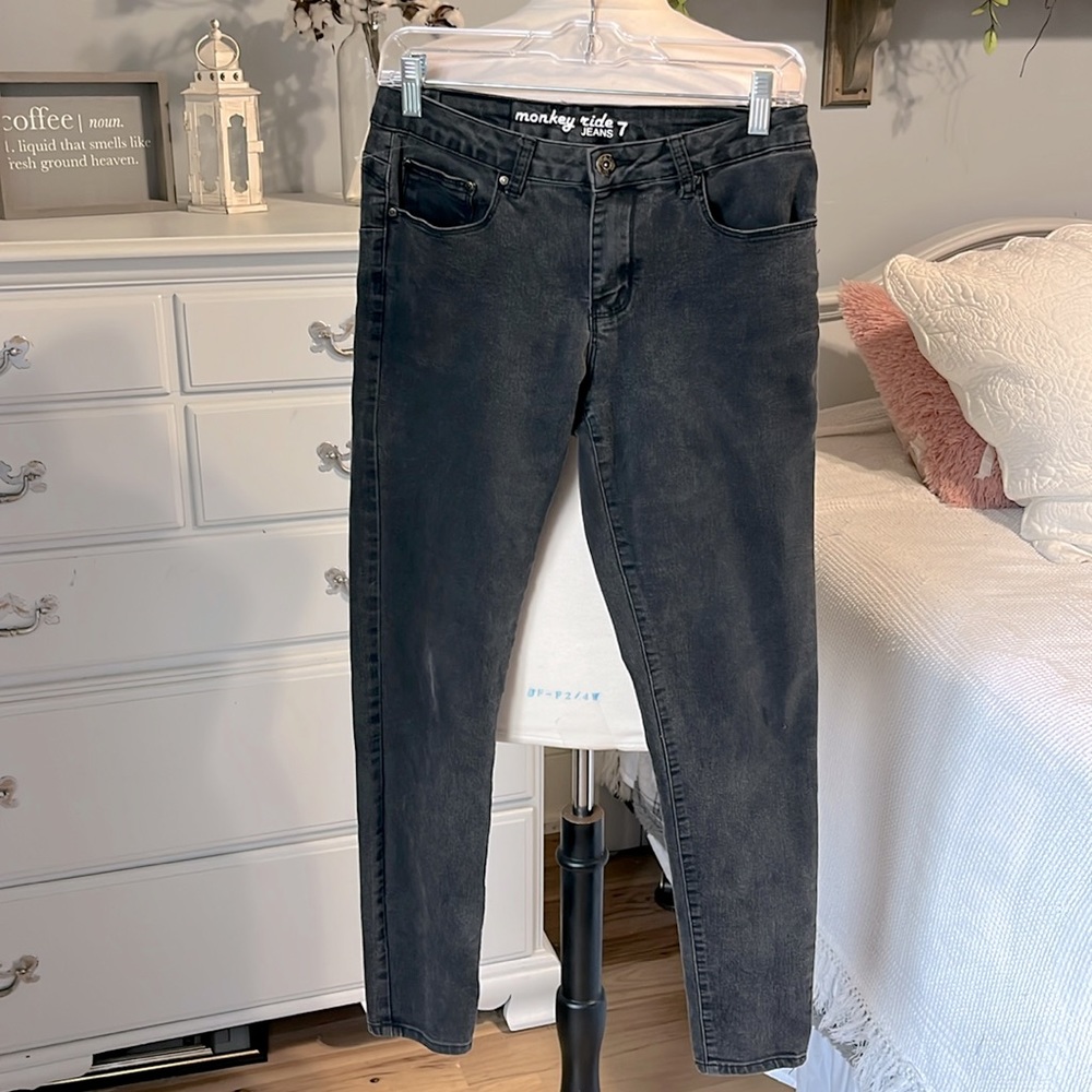 Monkey Ride Jeans Black Denim Womens 7